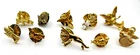 VTG various MODERN LOT ANGEL 10 tie tac lapel pin man woman enamel gold tone mtl