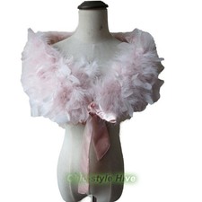 Real Ostrich Feather Fur Shrug Shawl Bride Wedding Party Accessories Cape Fluffy