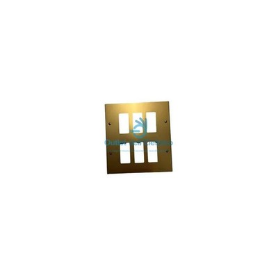 Vimar 08540.Br Anodized Aluminum Plate 3+3 Seats Series 8000 W/Screws
