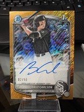 Billy Carlson 2025 1st Bowman Chrome Draft Gold Shimmer Auto/50 Rookie Card RC
