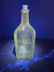 Antique Ed Pinaud Perfume Bottle. Aqua, Cork Top,embossed, Manganese Glass
