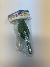 Vintage Green 2 Inch Velvet Leaves 8 Pc Bunch Millinery Artificial Leaf Lot