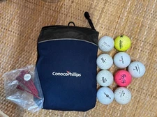 Conoco Phillips Small Pouch And 9 Golf Balls