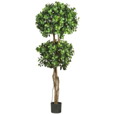 5 1/2' Eucalyptus Double Ball Silk Topiary Tree