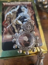 St. Michael Prayer Medallion with Cave Stone Monte Sant’Angelo Gargano Italy