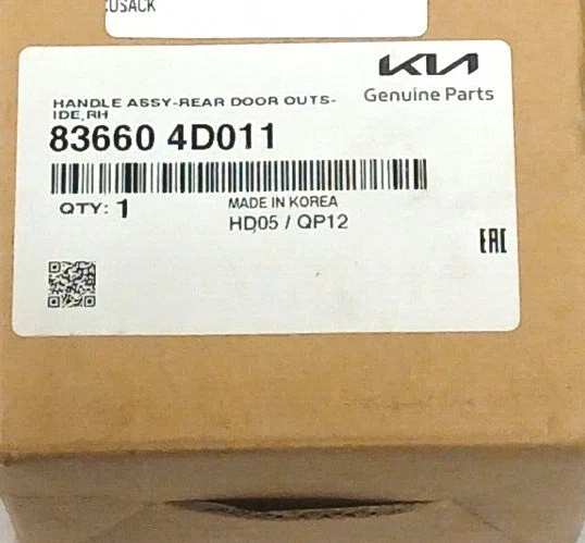 Manija de puerta exterior trasera lado pasajero Kia Sedona 2009-2014 83660-4D011 OEM Foto 3 de 4