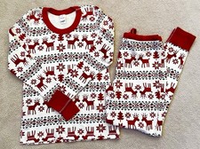 Hanna Andersson Ladies Deer Deer Organic Cotton Pajamas Set Size MEDIUM NEW