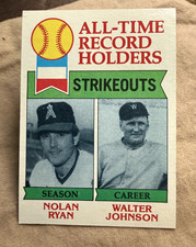 1979 Topps Nolan Ryan #417 Strikeout Leaders - Walter Johnson - VAULT FRESH -