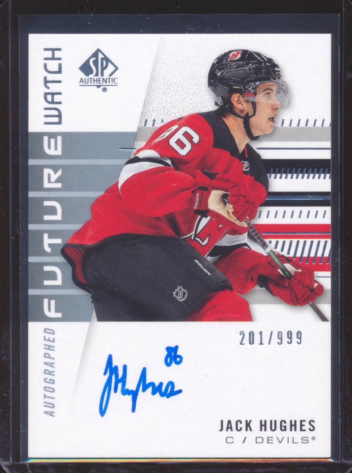 2019 SP AUTHENTIC JACK HUGHES FUTURE WATCH AUTO AUTOGRAPH ROOKIE /999!