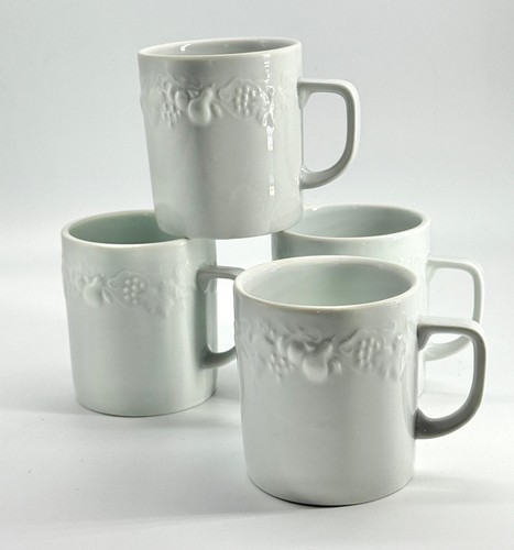Set 4 Mugs Phillipe Deshoulieres France  California (Blanc de Blanc) White