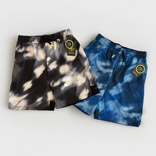 Athletic Works Active Shorts Boys XL 14-16 Woven Print Blue Black Lot of 2 NEW