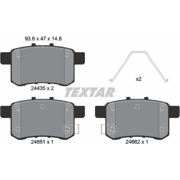 Textar 2443501 Bremsbelagsatz FüR Honda Accord CU CW CR-image