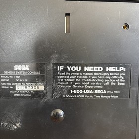 VTG  Sega Genesis Model 1 Console Only - 16 Bit Model 1601 - TMSS Model - #6