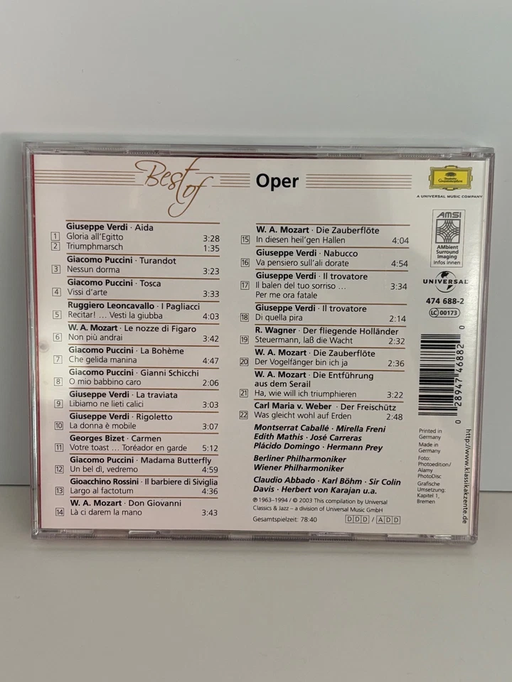 CD *BEST OF OPER* Eloquence CD - Montserrat Caballe`- Jose Caerraras ect - Bild 3 von 3