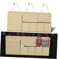 Car Trunk Organizer, Backseat Hanging Organizer with Storage 40" x 18" Beige