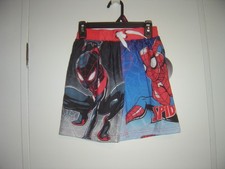 New Marvel Spiderman Draw Cord Blue,Black,Red Swim Shorts Size 6/7