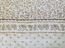 Vintage DUVET COVER 55" x 76" 100 Cotton Floral Brown White Made in India 1982