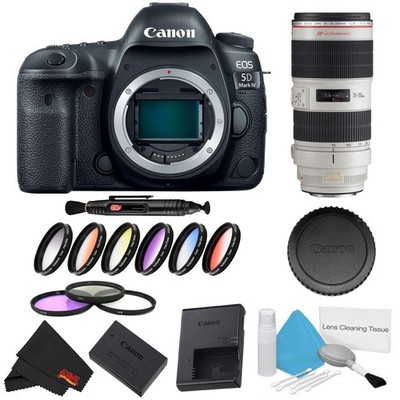 Canon EOS 5D Mark IV DSLR Camera (Body Only) 9 Piece Filter Kit w/ 70-200mm 2.8L