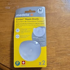 Medela Contact Nipple Shields Medium 20 mm Clear Silicone BPA Free 2-Pack