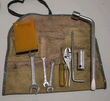 Vintage TOYOTA Motor MIJ Roll up Tool Bag With TOOLS Incomplete