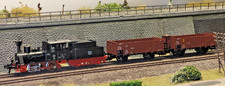 J29 Konvolut Fleischmann H0 Länderbahn Güterzug mit Dampflok/Werkslok EP 1-4