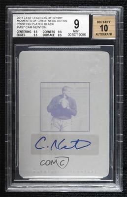 2011 Leaf Legends of Sport 1/1 Cam Newton #MG-7 BGS 9 MINT Rookie Auto RC 0fn0