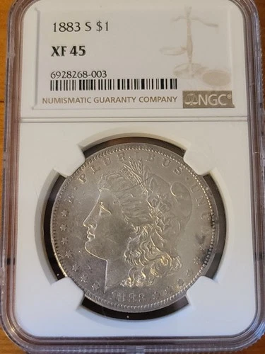1883 S Morgan Silver Dollar NGC XF45 Tough Date/ KEY DATE  Morgan Toner