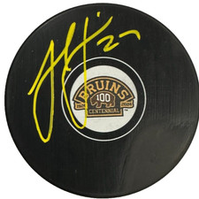 Hampus Lindholm Autographed Boston Bruins 100th Anniversary Puck