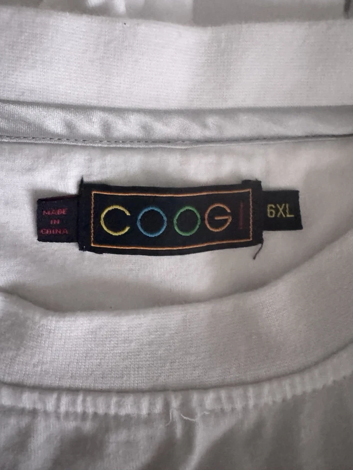 COOGI Men’s White Green w/Swords Vintage Big & Tall Tee T-Shirt (Size 6XL) - Image 4 of 4