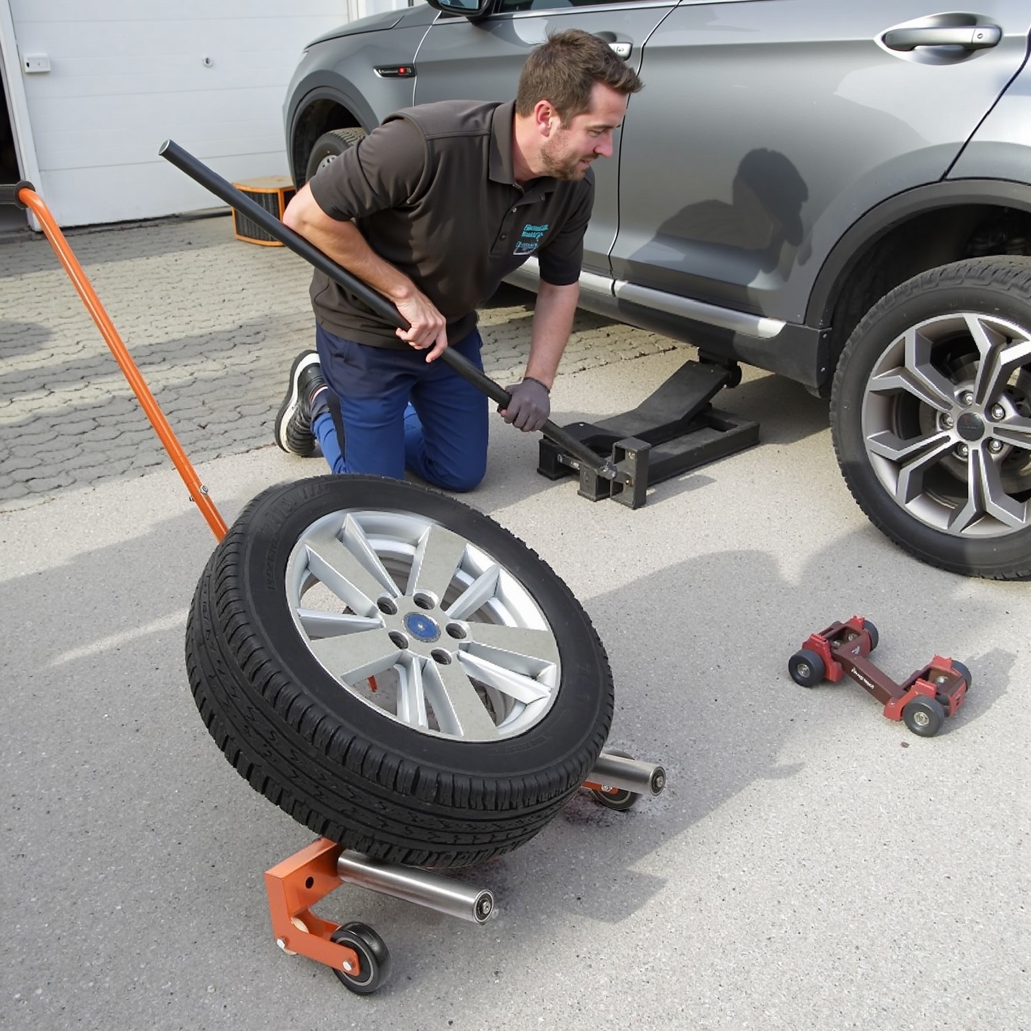 Wheel Dolly 330 LBS Heavy Duty Adjustable Rolling tire dolly for tires
