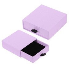 2 Pack 3.5 x 3.5 Inch Cardboard Jewelry Gift Box Light Purple 