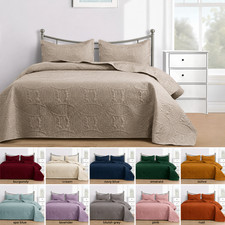 Luxury Bedspread Set 3 Piece Quilted Coverlet Bed Throw Queen King Size Bedding