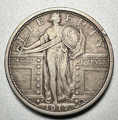 1917-D  TYPE 1  STANDING LIBERTY QUARTER  XF  BETTER DATE #1555