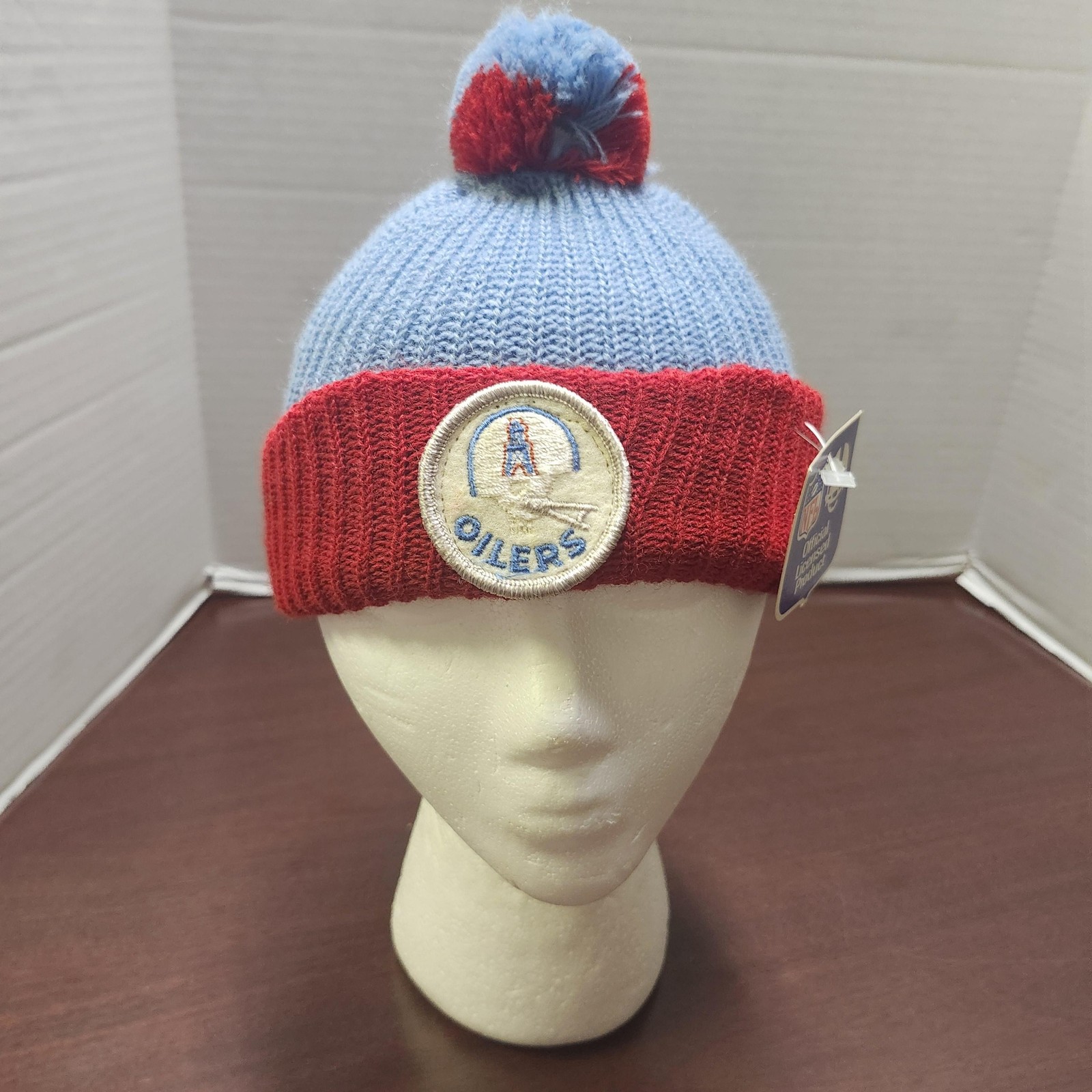 Ers Hat Knit Cuffed Youth Blue Red Nfl Football Pom 90s