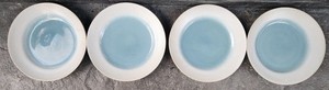  Set/4 Laurie Gates Monterey Blue Embossed Rim Salad Plates. 2010