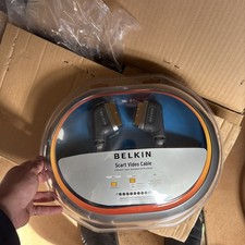 Belkin PureAV 4.8m SCART Lead Cable FULLY WIRED FOR SKY TV DVD 21pin 24K PRO OFC
