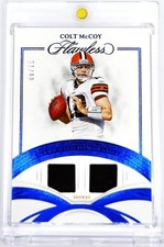 2025 Panini Flawless #GUM-CMY Colt McCoy 8/15 Game Used Memorabilia Sapphire