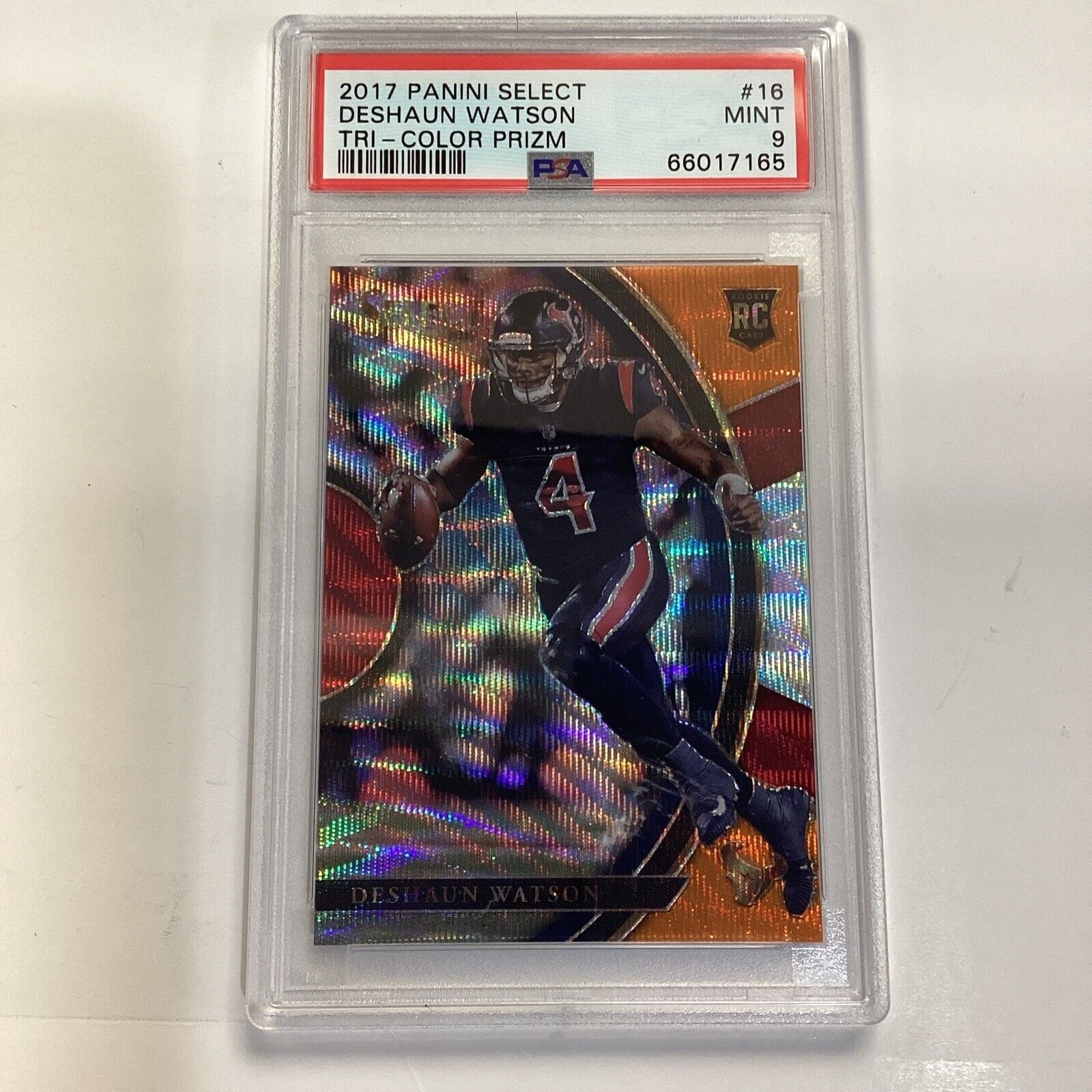 2017 Panini Select #16 Deshaun Watson Concourse Tri Color /199 RC PSA 9
