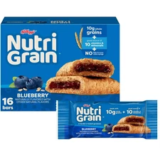 Kellogg's Nutri-Grain Blueberry Chewy Breakfast Bars, Made with 10g Whole Grains