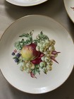 8 Naaman Israel Dessert Plates  7-1/2"  Plum,Pear,Raspberries, Grapes Gold Trim — photo 2