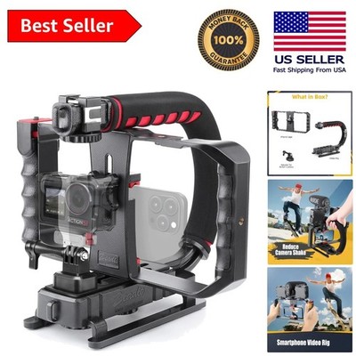 Lightweight 350g Handheld Stabilizer with Triple Shoe Mount for All Cameras