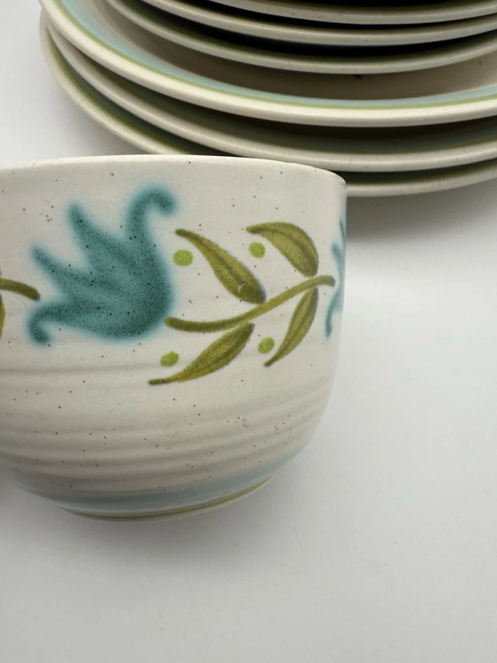 Juego de platos, taza, platillos vintage franciscanos de loza tiempo tulipán lote 9 Foto 3 de 4