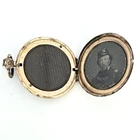 CIVIL WAR AMERICAN Military YOUNG MAN DAGUERREOTYPE TINTED 1.5" Rare Locket