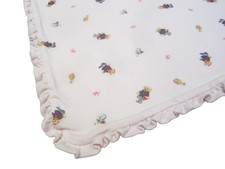 Ralph Lauren Polo Bear Soft Pink Baby Blanket 30x24.5 Cotton Knit Ruffled Edge