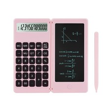 Desk Calculator, Desktop Small Calculators with Writing Notepad, Small, pink 