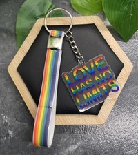 4.5  Silicone Rainbow Pride Wristlet Keychain Purse Backpack New Free Ship B805