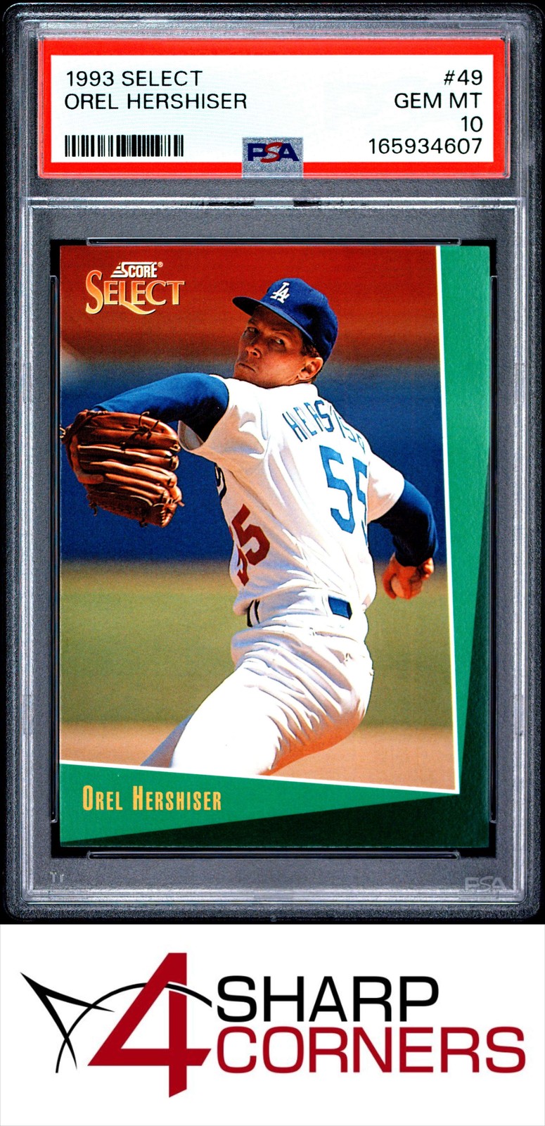 1993 SELECT #49 OREL HERSHISER DODGERS PSA 10