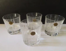 4 B&B Italy Lead Crystal Double Old Fashion / Rocks Glasses - Mint