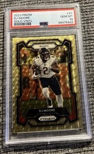 2023 Prizm Football NFL DJ MOORE Gold Vinyl /5 Bears PSA 10