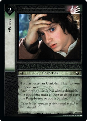 Worry - Foil Moderately Played LOTR: Fellowship of the Ring (Foil)
